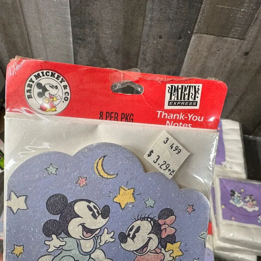 Vintage Disney Baby Mickey Shower invitations Plates‎ Napkins Party Supplies
